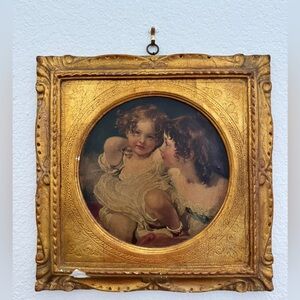 Vintage  "The Calmady Children,"Framed 12x12" Print by Sir Thomas Lawrence